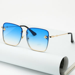 New Lady Oversize Rimless Square Bee Sunglasses