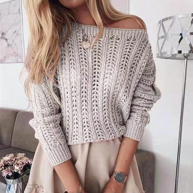 Autumn Off Shoulder Knitted Sweater
