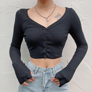 Women T-shirts Sexy V Neck Long Sleeve Off Shoulder