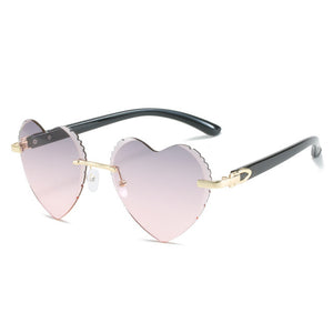 Heart Rimless Sun Glasses Luxury